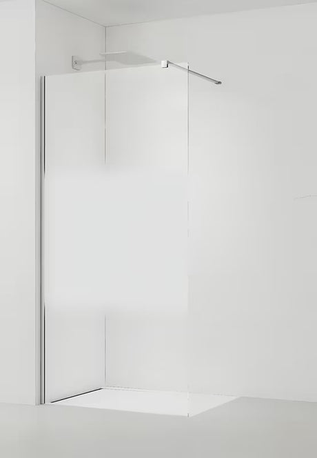 SAT Walk-in walk in Dušo-Sienelė 90 cm, chromo spalvos, su skaidriu stiklu ir matine juosta
