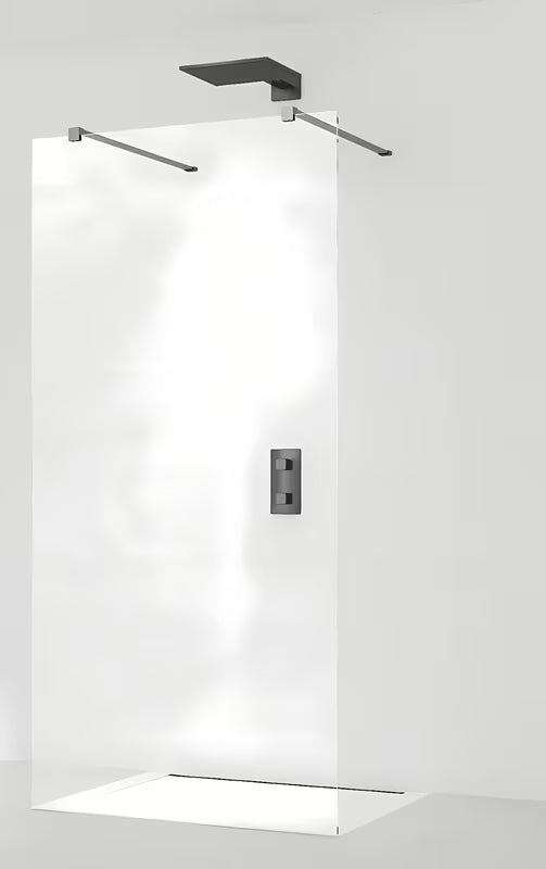 SAT Walk-in walk in Dušo-Sienelė 90 cm juodos spalvos su skaidriu grūdintu stiklu