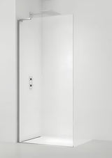 Walk-in dušo sienelė SAT Walk-in 90 cm chromo spalvos su skaidriu stiklu ir berėmiu dizainu.