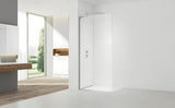 Walk-in dušo sienelė SAT Walk-in 90 cm chromo spalvos su skaidriu stiklu ir berėmiu dizainu.