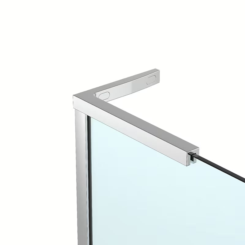 Walk-in dušo sienelė SAT Walk-in 90 cm chromo spalvos su skaidriu stiklu ir berėmiu dizainu.