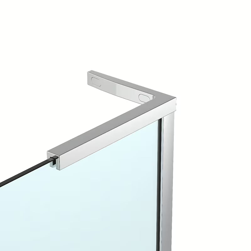 Walk-in dušo sienelė SAT Walk-in 90 cm, chromo spalvos, su skaidriu grūdintu stiklu ir berėmiu dizainu.
