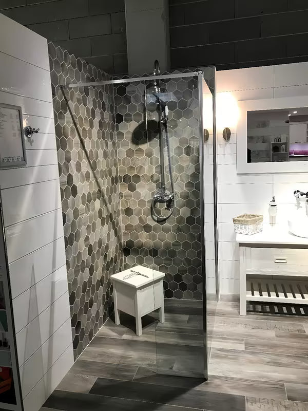 Varstoma šoninė dušo sienelė SAT Walk-in iš skaidraus stiklo su chromuotais profiliais