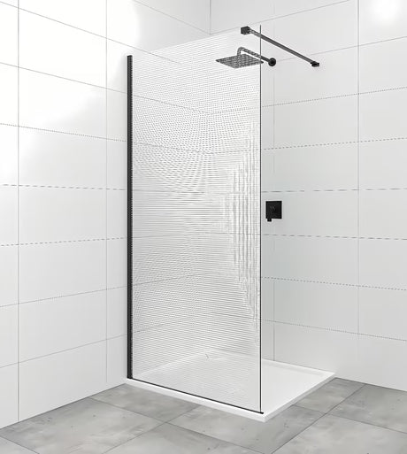 Juodas tvirtinimo laikiklis SAT Walk-in su lankstais pro stabiliam walk-in stiklo tvirtinimui