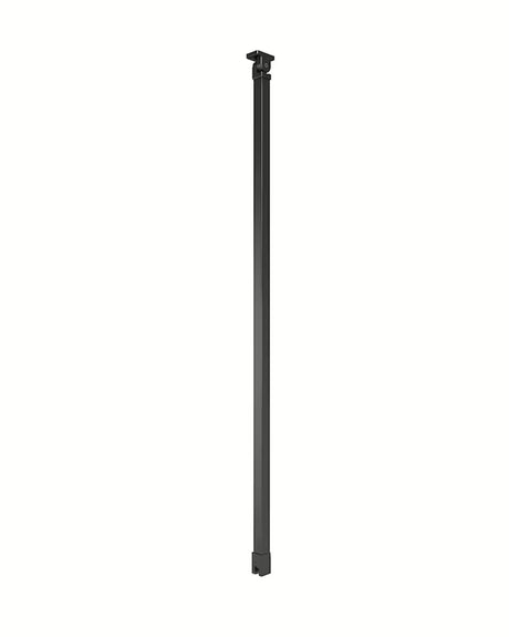 Juoda tvirtinimo atrama SAT Walk-in su lankstais abiejuose galuose pro stiklo stabilizavimui walk-in.