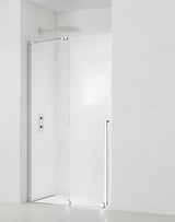 Dušo durys nišai SAT Xmotion 110 cm, blizgaus chromo apdailos, su skaidriu berėmiu stiklu