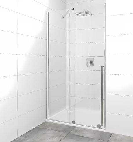Dušo durys nišai SAT Xmotion 110 cm, blizgaus chromo apdailos, su skaidriu berėmiu stiklu