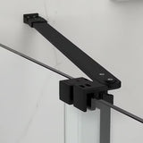 Stačiakampė dušo kabina SAT Xmotion 110x80 cm juodos spalvos, su skaidriu stiklu ir stumdomomis durimis.