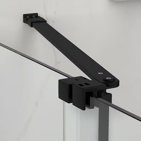 Stačiakampė dušo kabina SAT Xmotion 110x80 cm juodos spalvos, su skaidriu stiklu ir stumdomomis durimis.