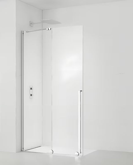 Walk in dušo-sienelė SAT Xmotion 120 cm chromo spalvos, su skaidriu stiklu ir stumdoma sistema