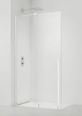 Walk in Dušo-Sienelė SAT Walk-In Xmotion 120 cm, su skaidriu stiklu ir baltais profiliais