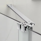 Dušo durys SAT Xmotion 120 cm nišai, blizgaus chromo apdailos, su skaidriu stiklu ir slankiojančiomis durimis.