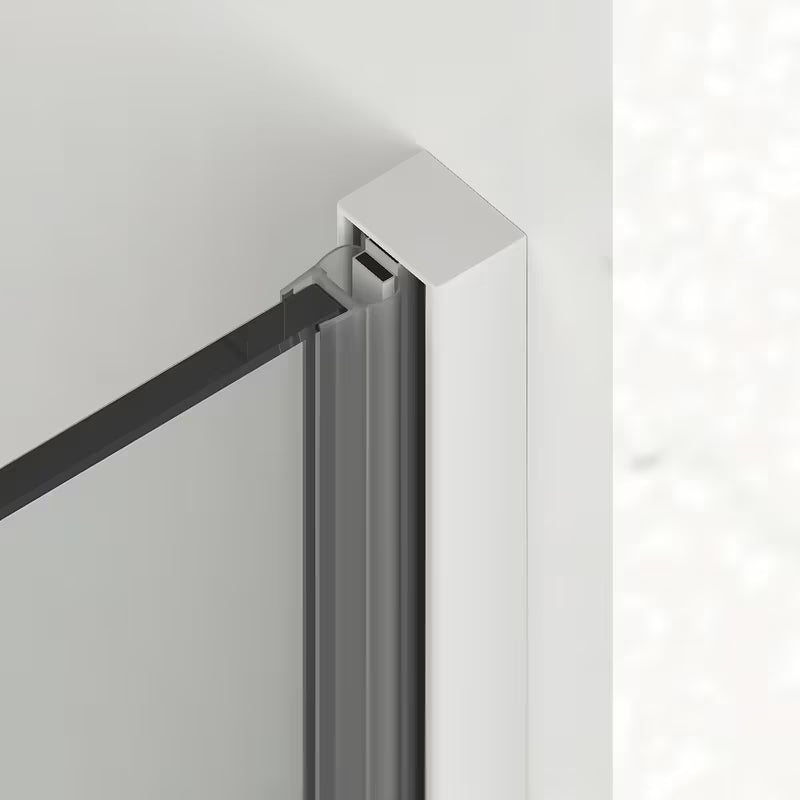 Dušo durys SAT Xmotion 120 cm baltos spalvos, su skaidriu stiklu, berėmis