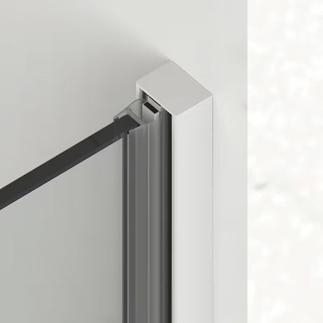Dušo durys SAT Xmotion 120 cm baltos spalvos, su skaidriu stiklu, berėmis