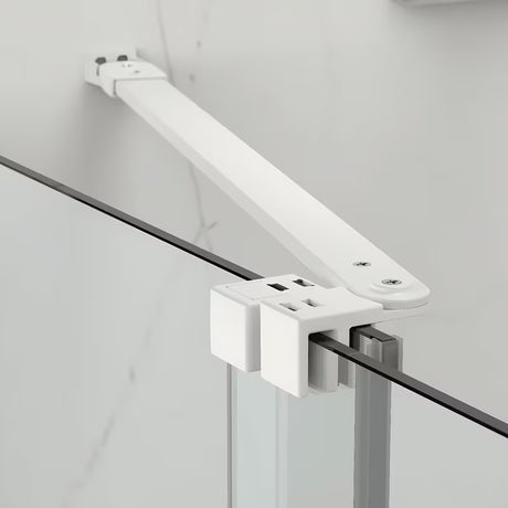 Dušo durys SAT Xmotion 120 cm baltos spalvos, su skaidriu stiklu, berėmis