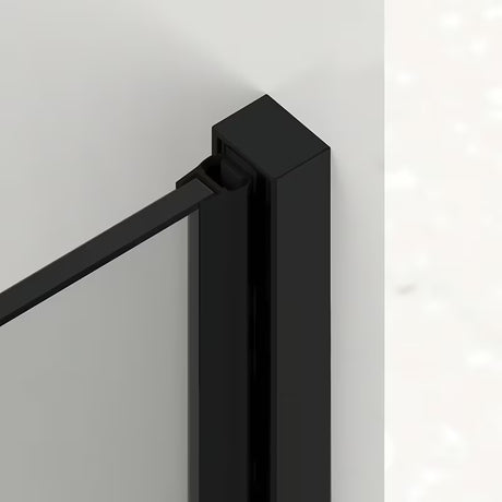 Dušo durys walk-in SAT Walk-In Xmotion 140 cm juodos spalvos, su skaidriu stiklu ir slankiojančia sistema.