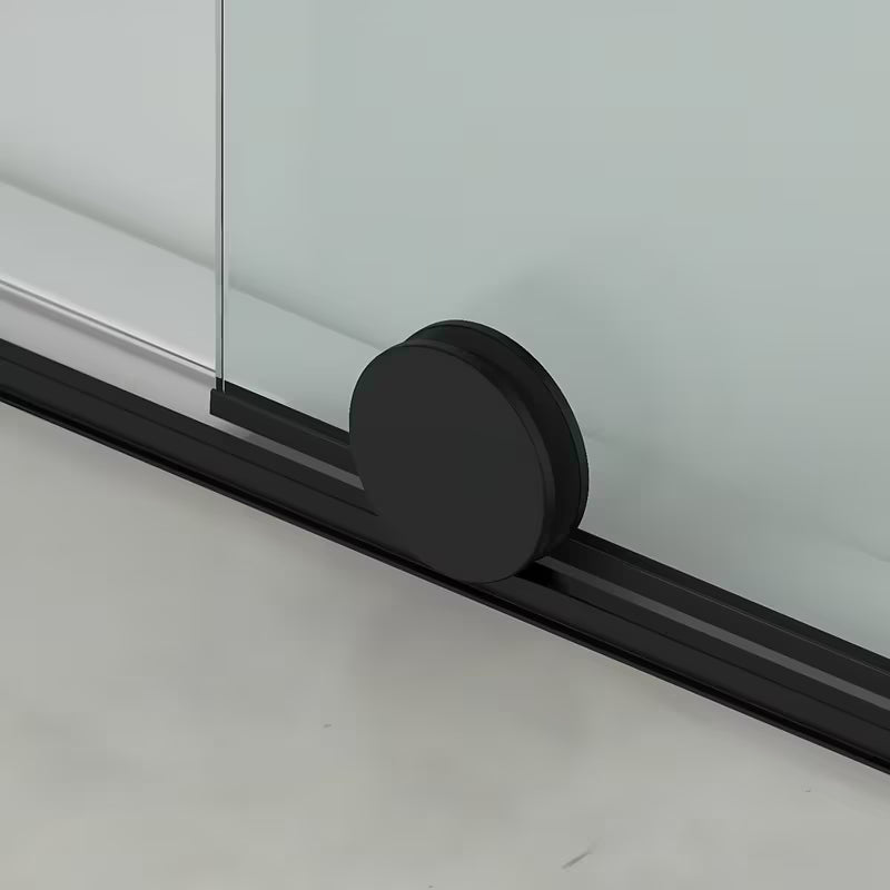 Stačiakampė dušo kabina SAT Walk-In Xmotion 100x80 cm juodos spalvos, su skaidriu stiklu ir stumdomomis durimis.