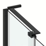 Juoda walk-in dušo sienelė SAT Walk-In Xmotion 110 cm, su skaidriu stiklu ir stumdoma sistema.