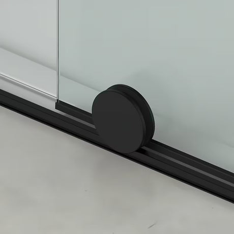 Juoda walk-in dušo sienelė SAT Walk-In Xmotion 110 cm, su skaidriu stiklu ir stumdoma sistema.