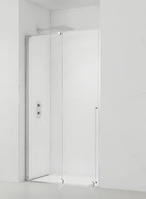 Dušo durys nišai SAT Walk-In Xmotion 110 cm, blizgaus chromo spalvos, su skaidriu stiklu ir stumdoma sistema