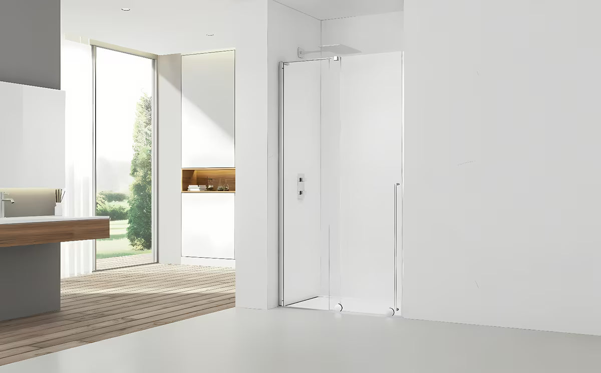 Dušo durys SAT Walk-In Xmotion nišai 120 cm, blizgus chromas, su skaidriu stiklu