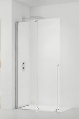 Dušo sienelė SAT Walk-In Xmotion Walk-In 90 cm blizgaus chromo spalvos su skaidriu stiklu ir stumdoma sistema