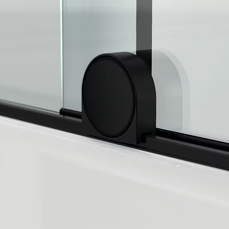 Slankiojanti vonios sienelė SAT Walk-In Xmotion su skaidriu stiklu ir juodais profiliais