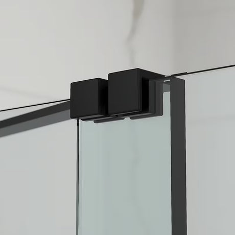 Slankiojanti vonios sienelė SAT Walk-In Xmotion su skaidriu stiklu ir juodais profiliais