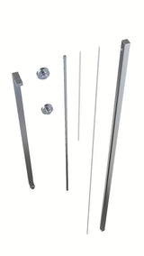 Montavimo komplektas pro walk-in SAT Walk-In Xmotion, chromo spalvos, su profiliu, rankena, bėgeliais ir ratukais