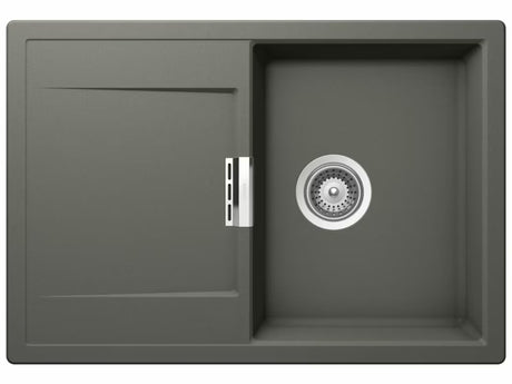 Granitinė virtuvės plautuvė Schock Mono D100S su nusausinimo plokštuma, stone spalvos, pro montavimas ant stalviršio .