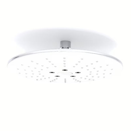 Balta viršutinis dušas SIKO, apvalaus dizaino, su mygtuku pro, 3 srovių perjungimas