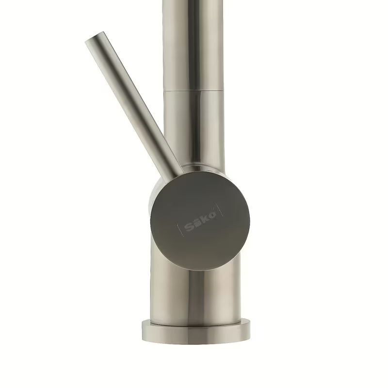 Nerūdijančio plieno virtuvinis maišytuvas SIKO Steel su pasukamu snapu matinės supersteel spalvos