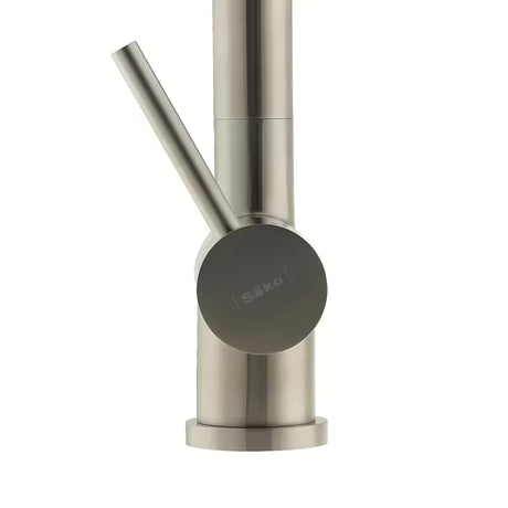 Nerūdijančio plieno virtuvinis maišytuvas SIKO Steel su pasukamu snapu matinės supersteel spalvos