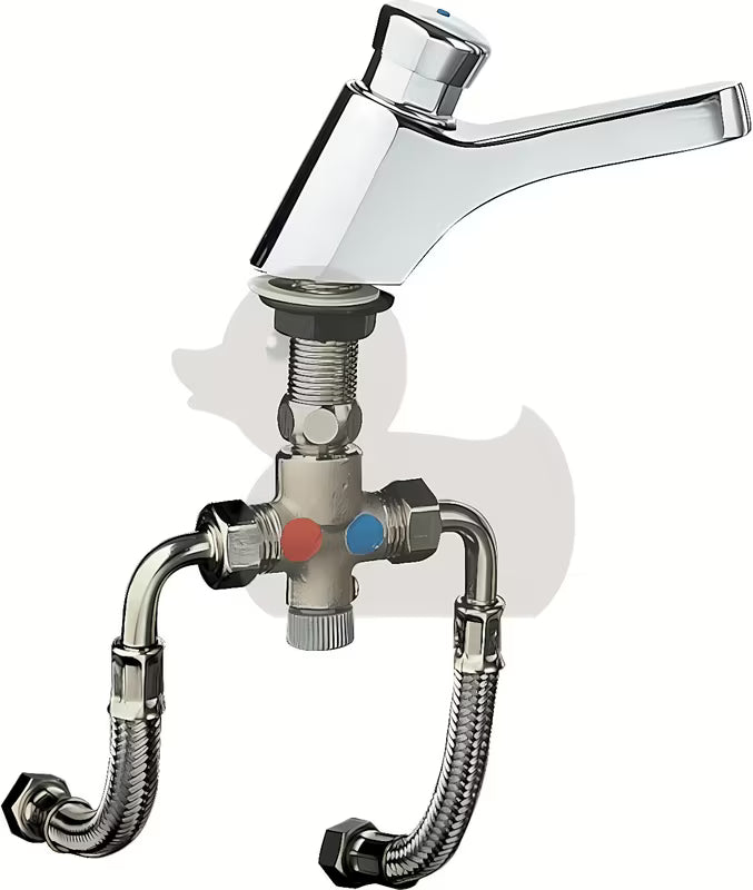 Savaime užsidarantis pastatomas praustuvo ventilis Silfra Quik, chrome versija su laikiniu jungikliu.