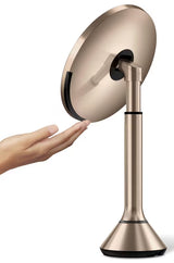 Kosmetinis veidrodėlis Simplehuman Dual Touch, spalva – rose gold, su Tru-lux LED apšvietimu ir jutikliniu ryškumo valdymu.