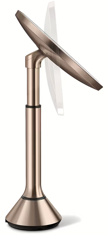 Kosmetinis veidrodėlis Simplehuman Dual Touch, spalva rose gold, su Tru-lux LED apšvietimu ir jutikliniu ryškumo valdymu.