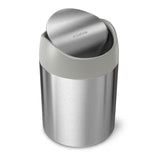 Stalinis mini šiukšliųdėžė  Simplehuman Mini bin iš šlifuoto nerūdijančiojo plieno su pasukamu dangčiu