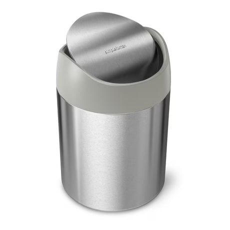Stalinis mini šiukšliųdėžė  Simplehuman Mini bin iš šlifuoto nerūdijančiojo plieno su pasukamu dangčiu