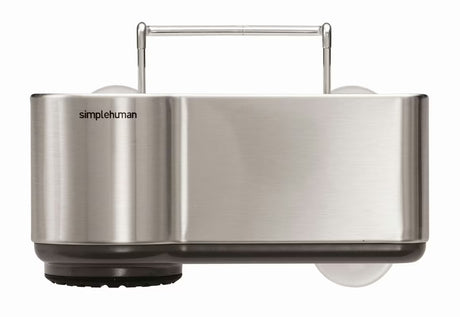 Laikiklis kempinės laikiklis Simplehuman Sink caddies iš šlifuoto nerūdijančio plieno su laikikliu ir siurbtukais