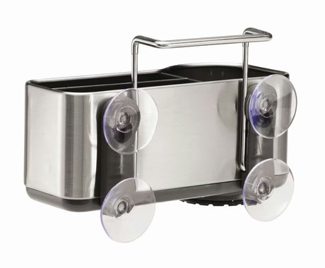Laikiklis kempinės laikiklis Simplehuman Sink caddies iš šlifuoto nerūdijančio plieno su laikikliu ir siurbtukais
