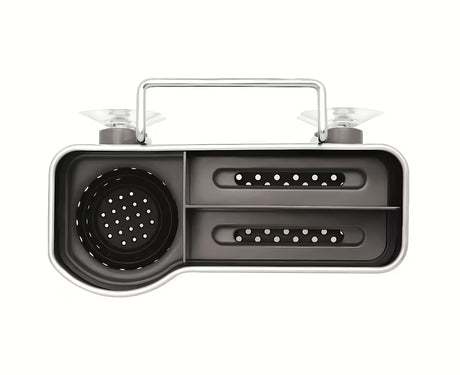 Laikiklis kempinės laikiklis Simplehuman Sink caddies iš šlifuoto nerūdijančio plieno su laikikliu ir siurbtukais