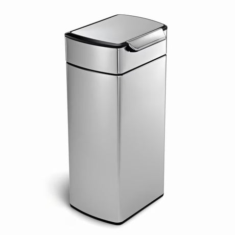 Sensorinis šiukšliųdėžė  Simplehuman Touch-bar bin matinio nerūdijančio plieno apdailos, siauro korpuso.