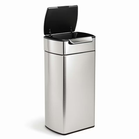 Sensorinis šiukšliųdėžė  Simplehuman Touch-bar bin matinio nerūdijančio plieno apdailos, siauro korpuso.