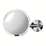 Sieninis kosmetinis veidrodėlis Simplehuman Wall su Tru-lux LED apšvietimu, blizgaus plieno apdaila.