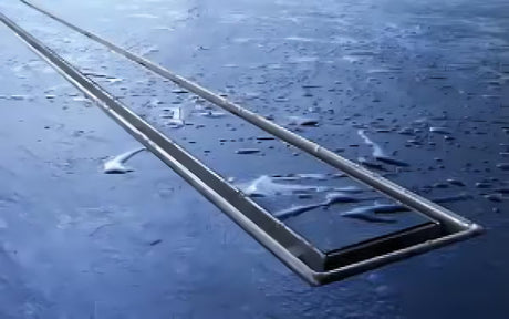 Tece Drainline tiesus nerūdijančio plieno grotelės plate pro plytelės įdėjimui su poliruotais matomais kraštais