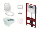 Pakabinami WC komplektas Siko S-Line Pro su potinkiniu bakeliu TECE ir chromuotu TECEbase mygtuku