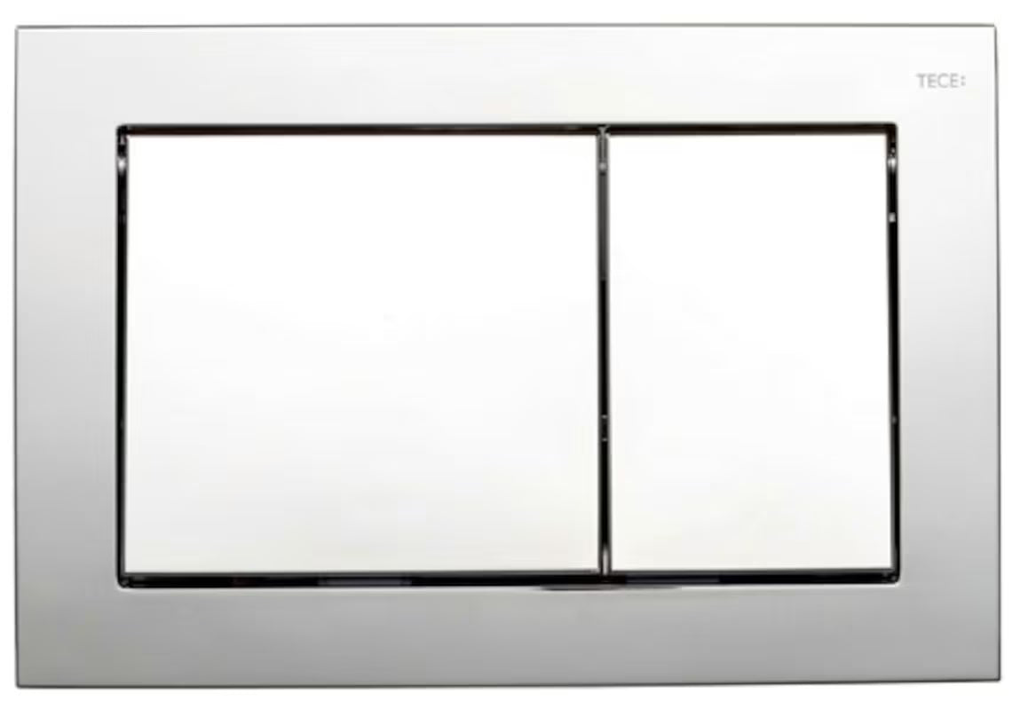 Pakabinami WC komplektas Siko S-Line Pro su potinkiniu bakeliu TECE ir chromuotu TECEbase mygtuku