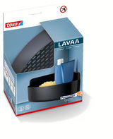 Kampinė dušo lentynėlė Tesa matinės juodos spalvos, montuojama be gręžimo naudojant Powerstrips Waterproof.