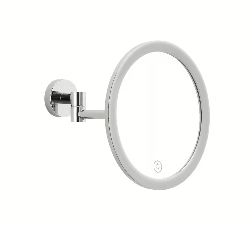 Chromuotas LED kosmetinis veidrodėlis Tesa Visioon su pasukama svirtimi ir 5x didinimu