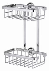 Chromuotas dušo krepšelis Tesa Aluxx pro tualeto reikmenims laikyti, montavimas be gręžimo